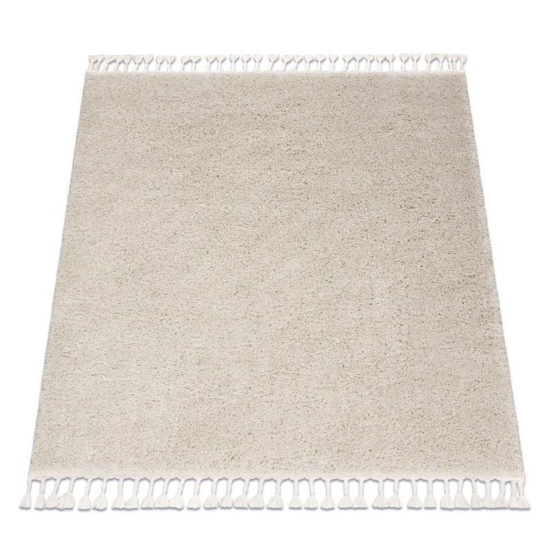 Dywan kwadratowy BERBER 9000 krem Frędzle berberyjski marokański shaggy 120x120 cm