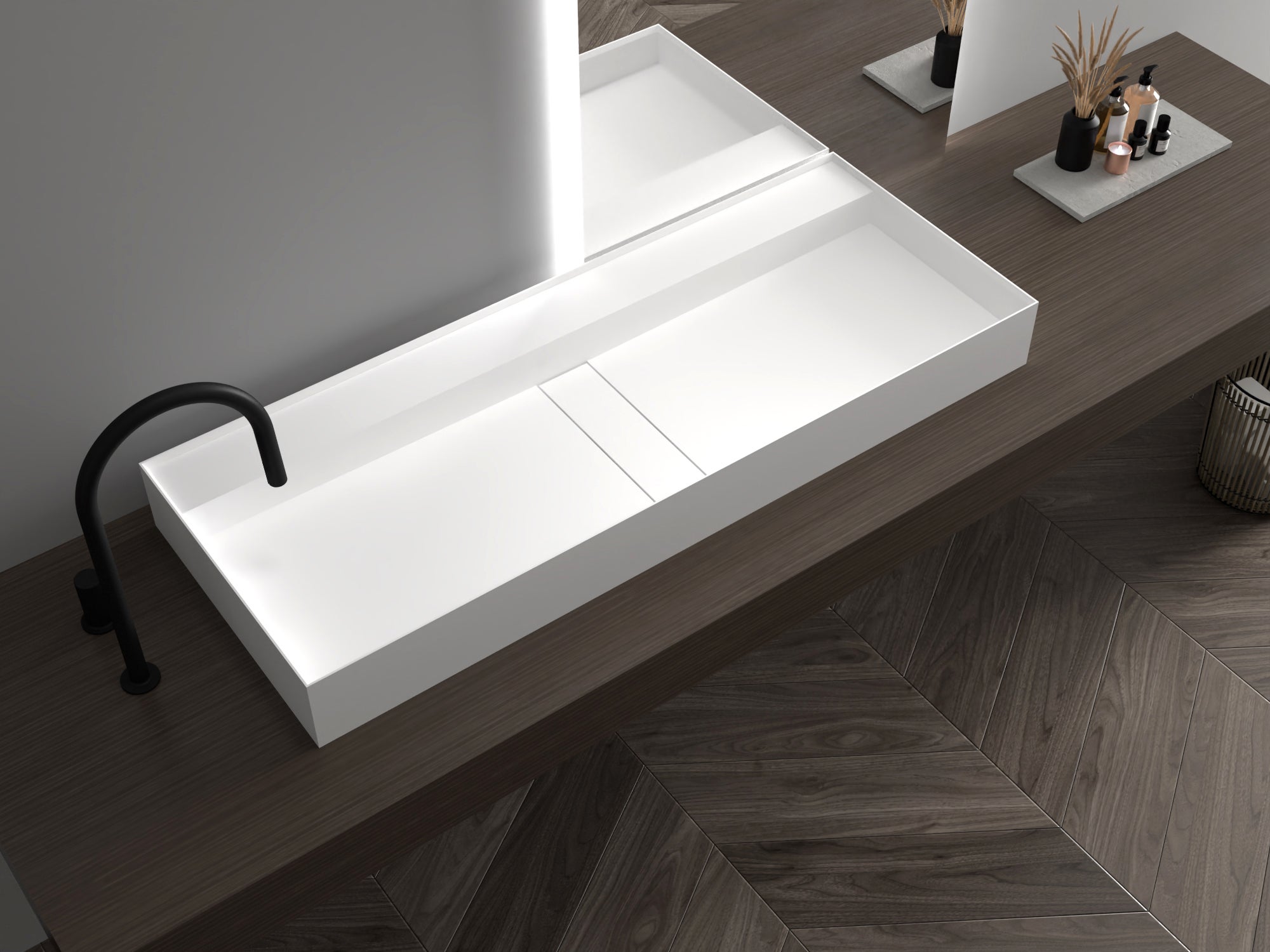 Bernstein Umywalka ścienna/nablatowa TWG211 odlew mineralny - biały mat - 80 cm