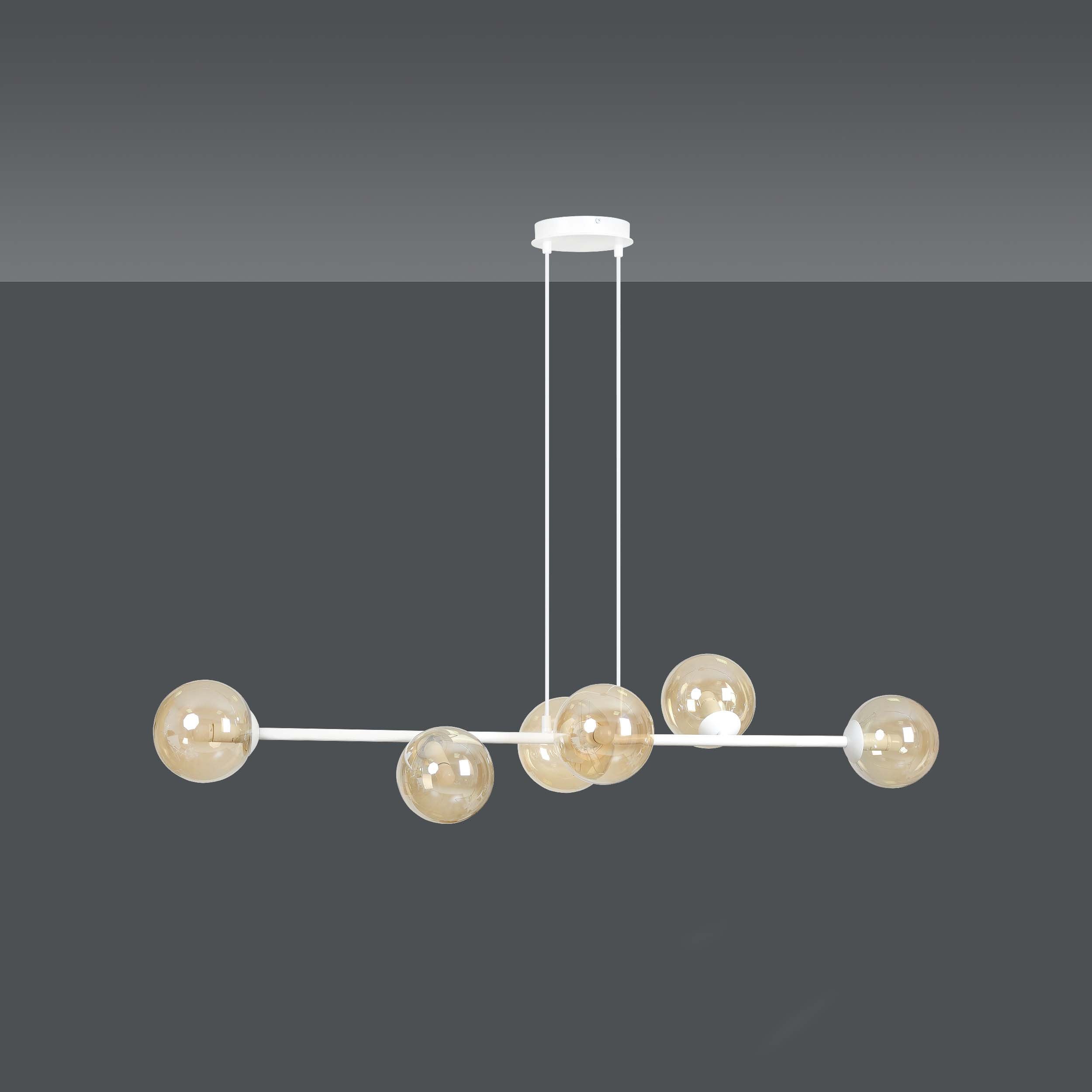 Żyrandol Emibig 6xE14 40W ROSSI 6 WH/MIODOWY 879/6