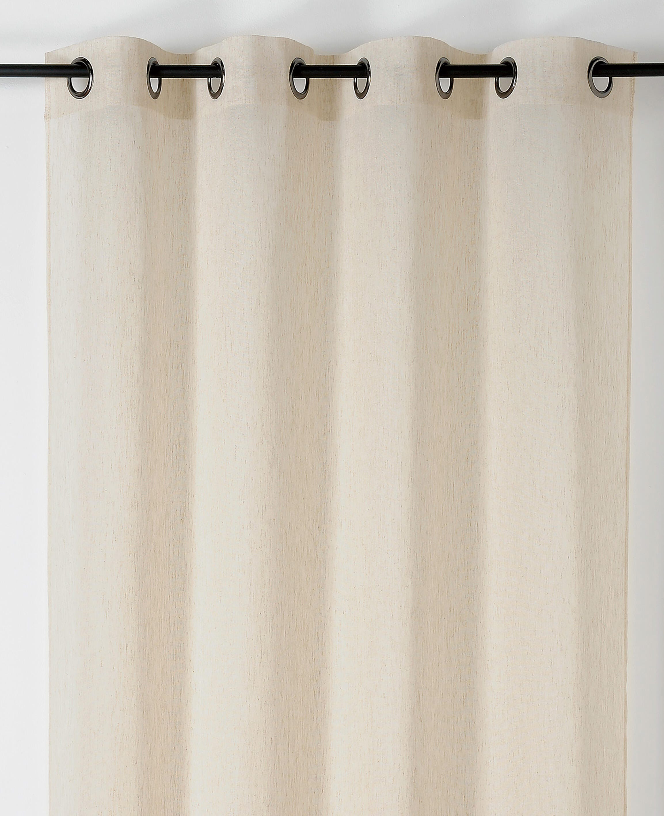 Półprzezroczysta firana, bawełniany Chambray, beżowa, wys. 240 x szer. 145 cm