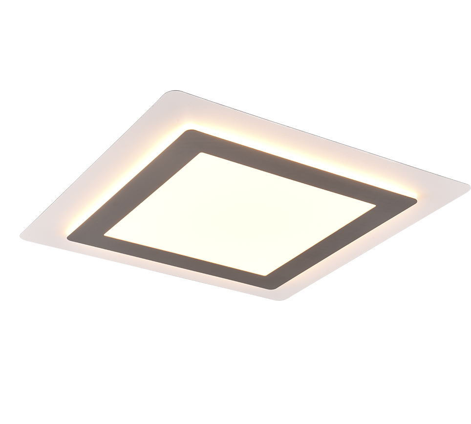 Plafon z pilotem 45 cm LED 46W srebrny kwadratowy MORGAN Trio