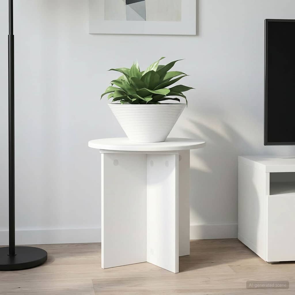 Stojak na rośliny 2 pcs Biały Ø40 x 40 cm Drewno inżynieryjne vidaXL