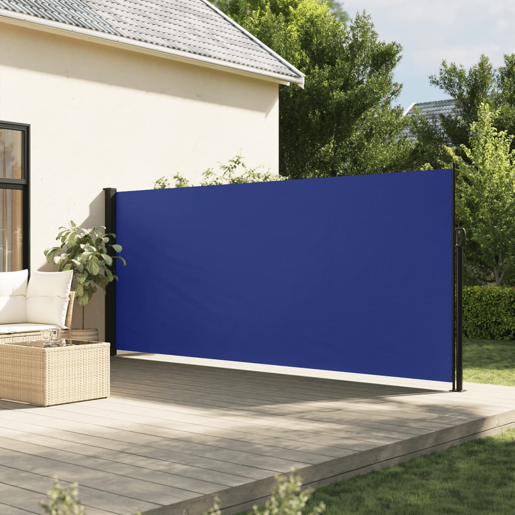 Zwijana markiza boczna, niebieska, 160 x 600 cm vidaXL