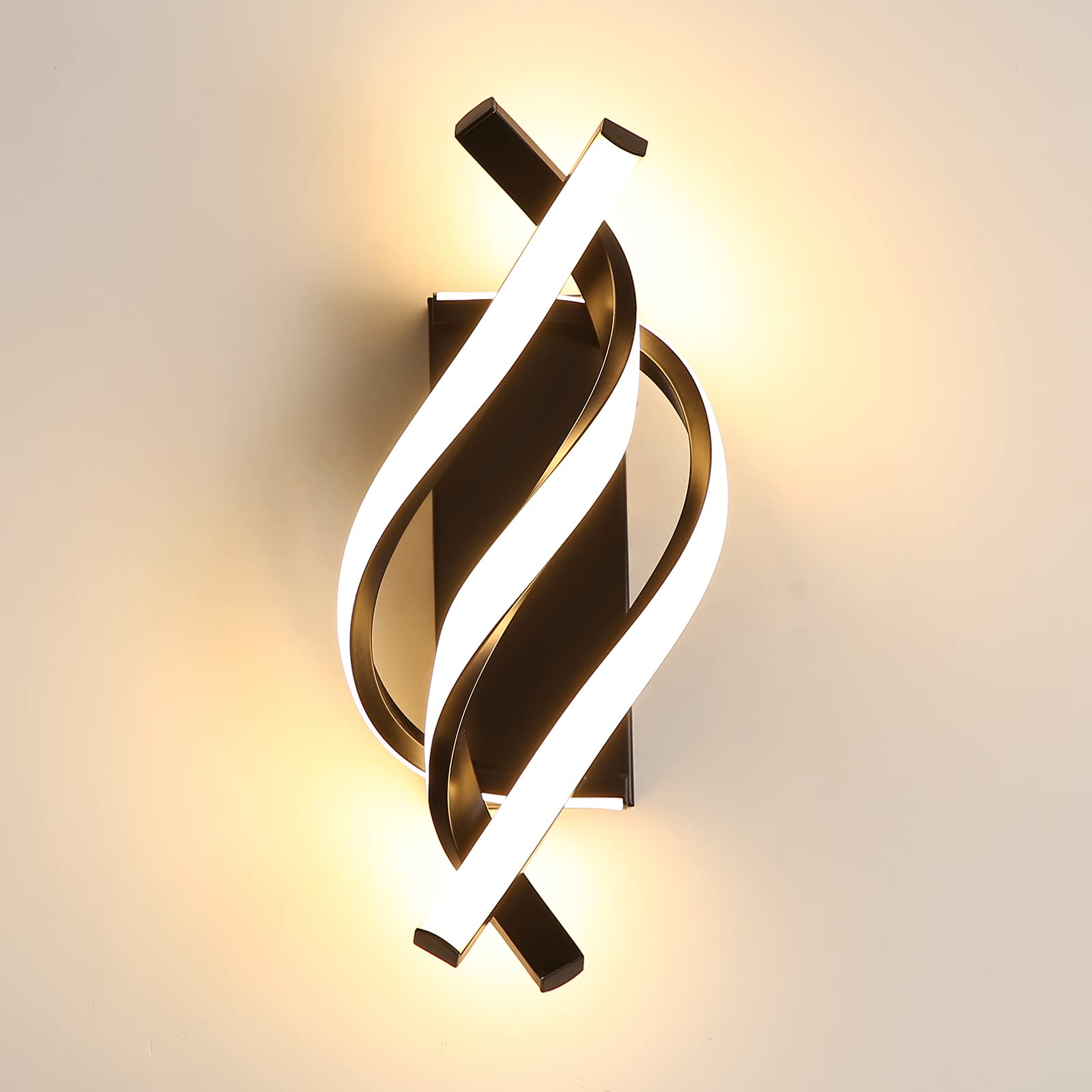 Kinkiet LED, lampka nocna LED w kształcie spirali, kinkiet LED z aluminium, dekoracyjne oświetlenie wewnętrzne, kinkiet do lustra, białe światło