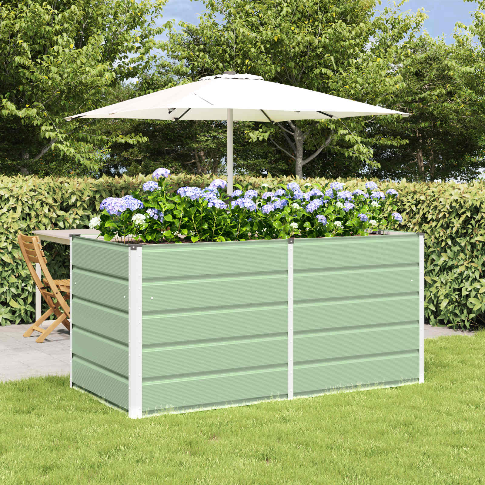 Donica Zielony 160 x 80 x 75 cm Stal vidaXL