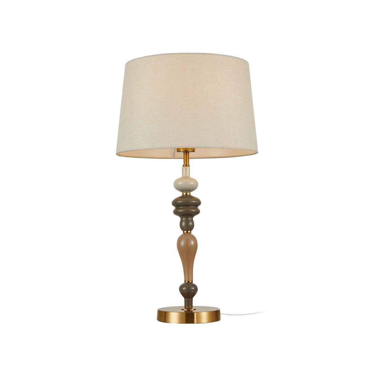 Lampa stołowa dekoracyjna brąz antyczny morelowy abażur 1xE27 60W do salonu sypialni MOREN Italux