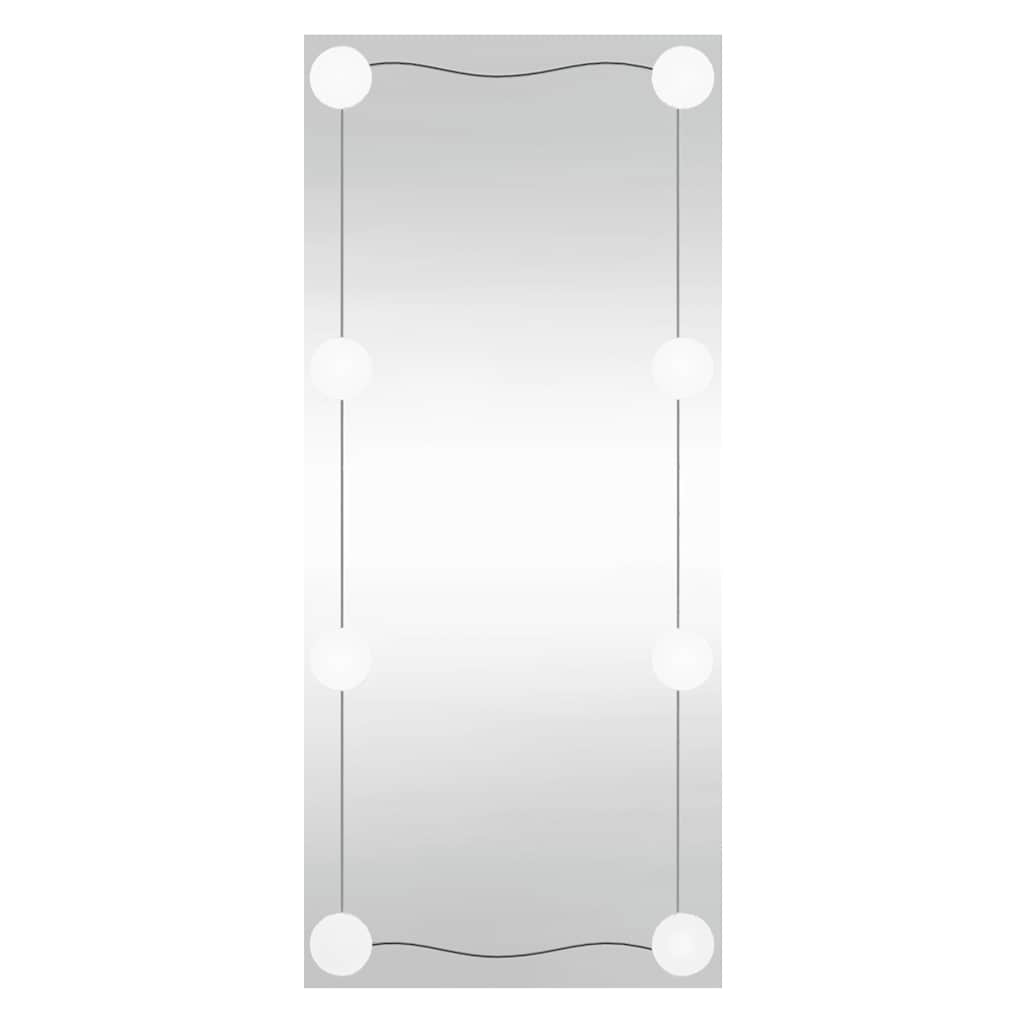 Lustro Ścienne Prostokątne z Oświetleniem LED Bezramowe 40x80 cm Srebrne