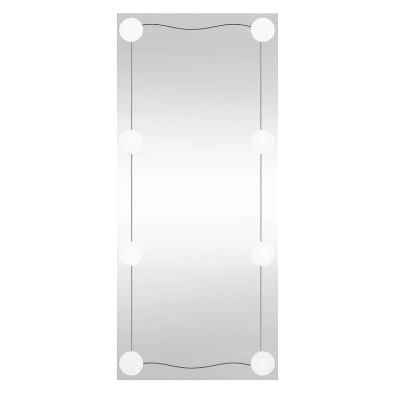 Lustro Ścienne Prostokątne z Oświetleniem LED Bezramowe 40x80 cm Srebrne