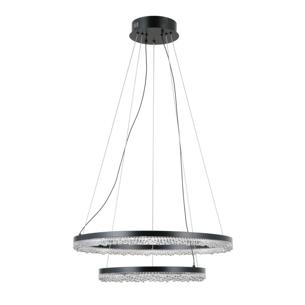 Lampa wisząca pierścienie świetlne LED Barlo 36W biała zmienna 3100lm metal czarny mat wym:120x60x60cm IP20 Italux