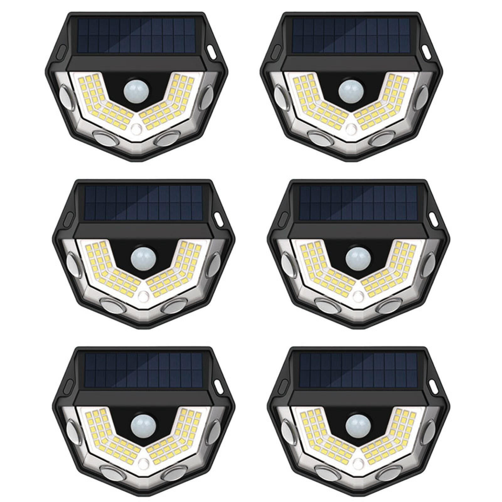 Lampa solarna na ogrodzenie z czujnikiem ruchu, idealna do ogrodów, basenów i klatek schodowych. Opakowanie 6 sztuk.