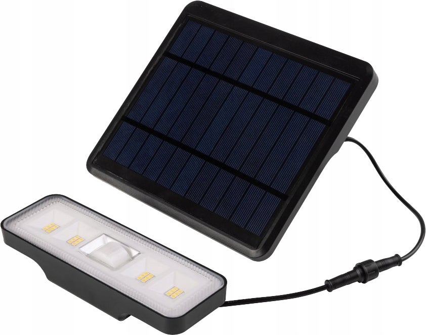 Oprawa solarna LED DAVOS z czujnikiem ruchu i zmierzchu, 1000lm 4000K (neutralna biel), akumulator 2000mAh, IP54, czarna – GTV LIGHTING