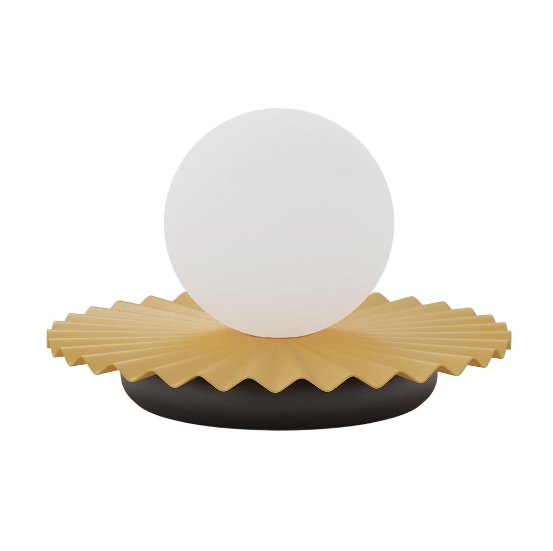 Lampa stołowa falowana rozeta szklana kula UMBRA 1xG9x8W metal pomarańczowa wym:13x20x20cm IP20 Emibig