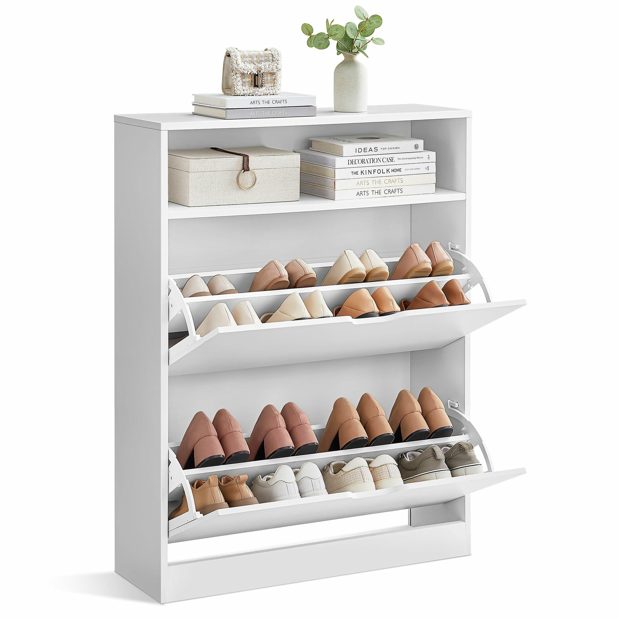 Szafka na buty Songmics biała MDF 80x24x102 cm 1 szt.