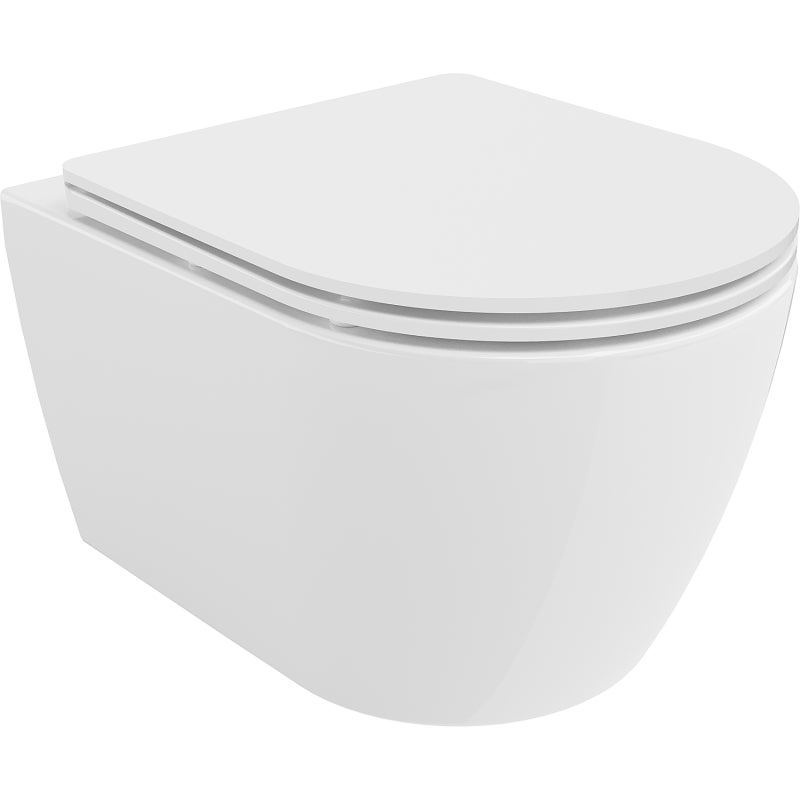 Mexen Carmen miska wc Rimless Tornado z deską wolnoopadającą slim, duroplast, biała połysk - 30880300T