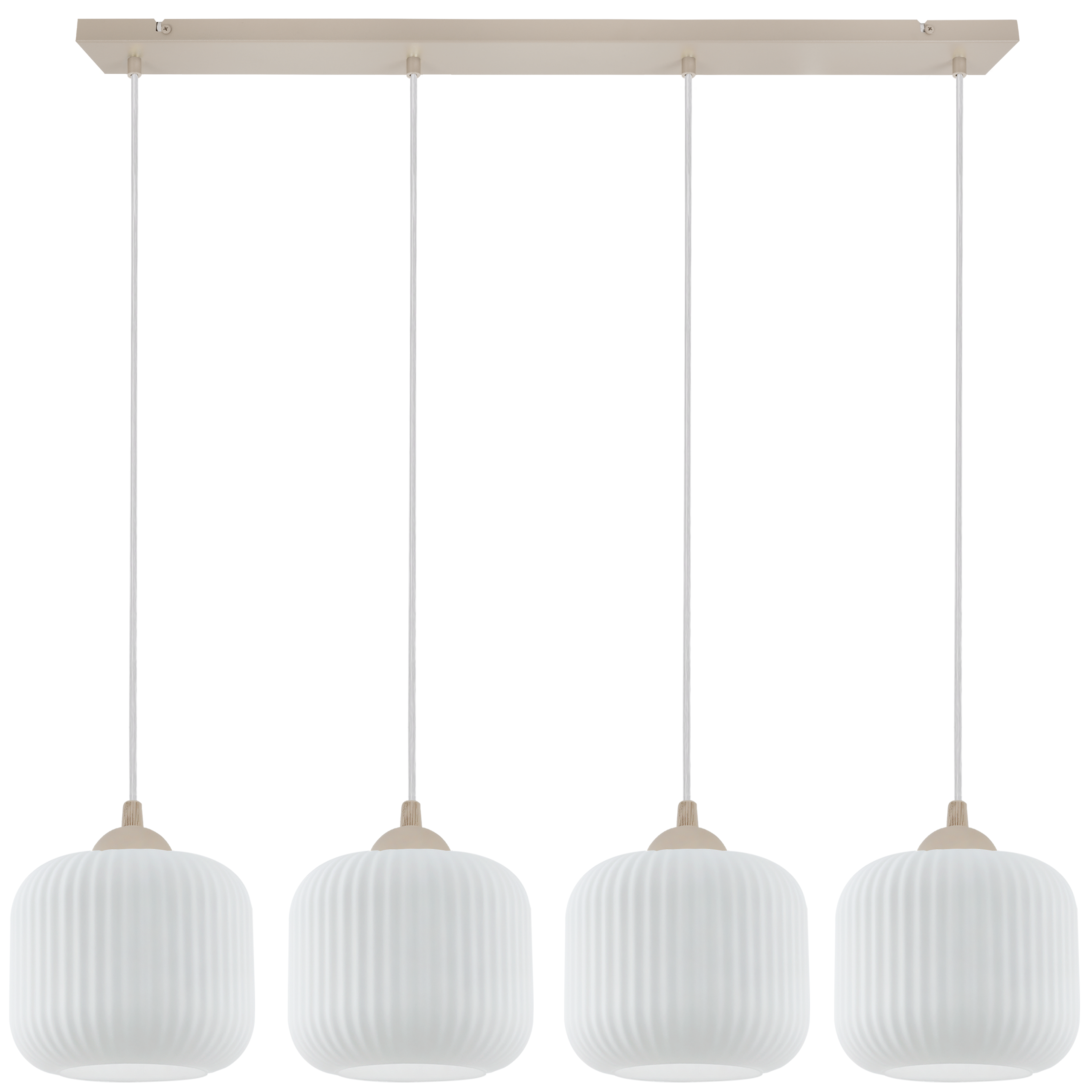 Lampa sufitowa wisząca Light Home LH Riffle 4xE27 kaszmir klosz biały 15cm walec