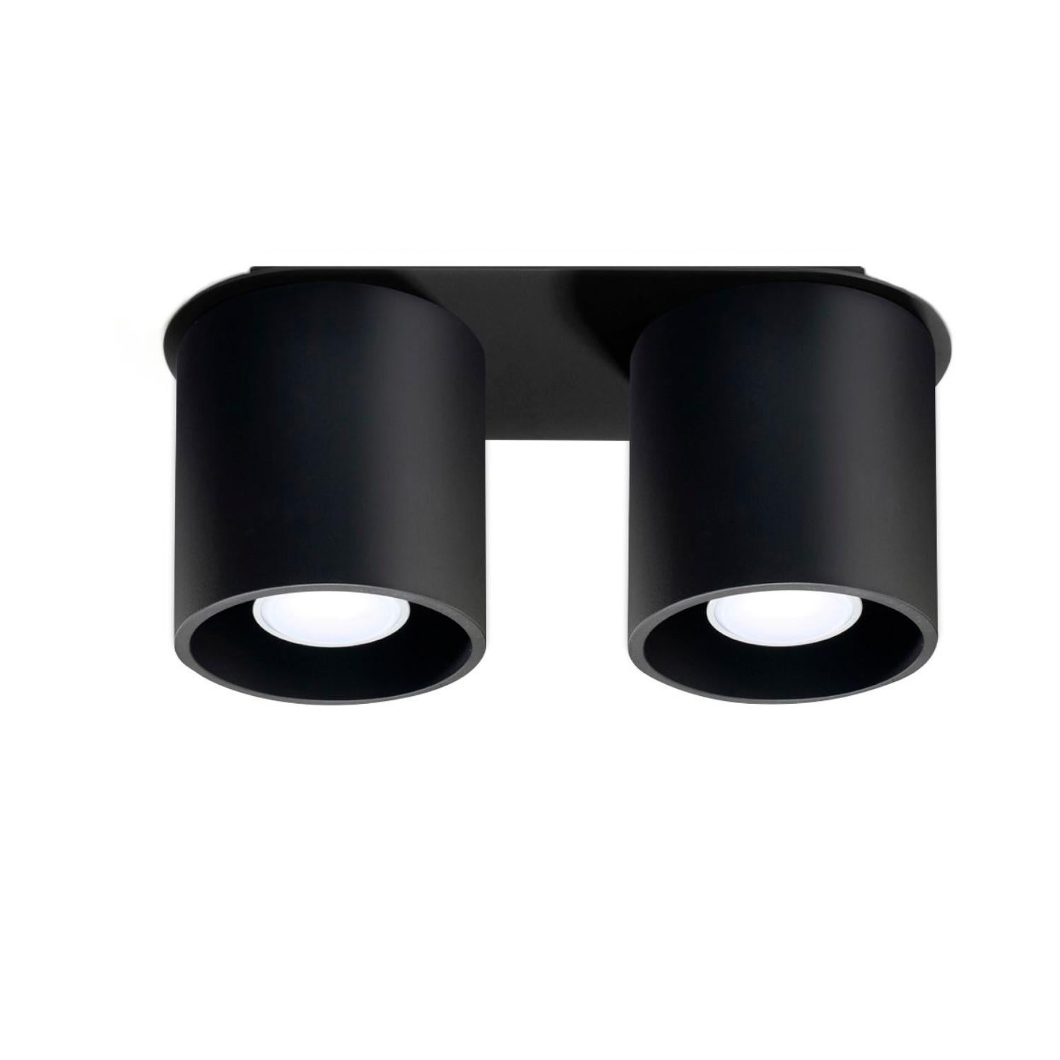 Plafonnier Aluminium Noir GU10 2 Orbis