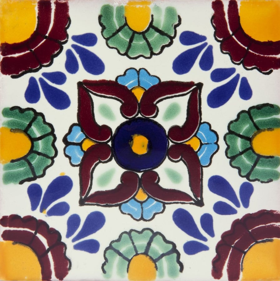 Meksykańskie płytki ceramiczne Mila – 30 unikalnych dekoracyjnych płytek ściennych z motywami 10,5x10,5 cm do łazienki, prysznica, kuchni