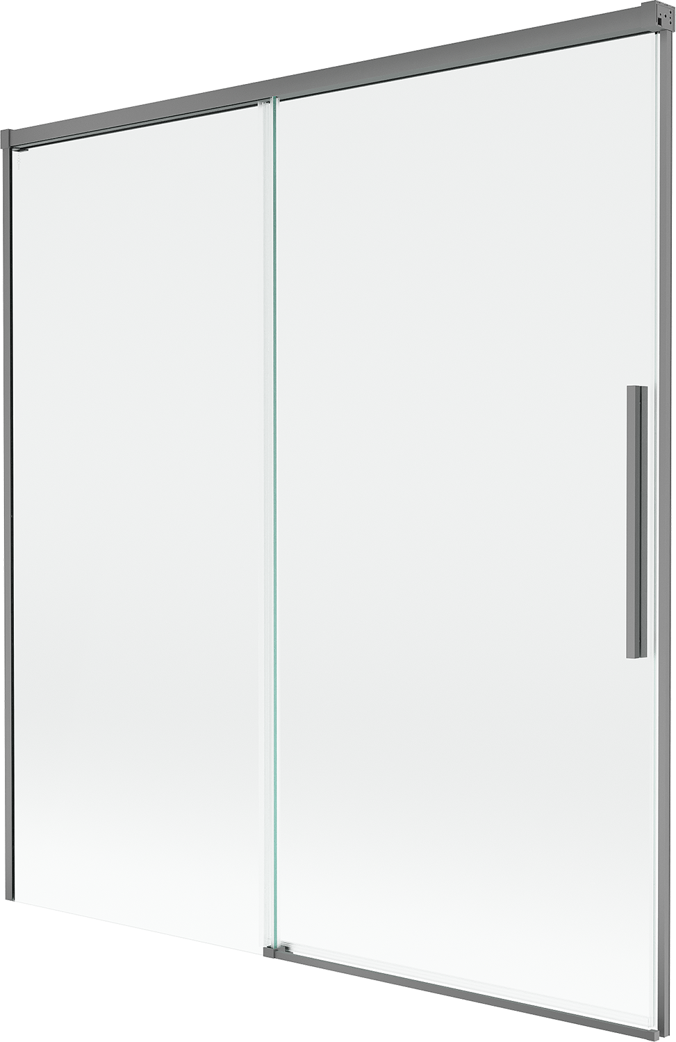 Mexen Rox parawan nawannowy 2-skrzydłowy rozsuwany 150 x 150 cm, transparent, gun metal - 8C9-150-001-95-00