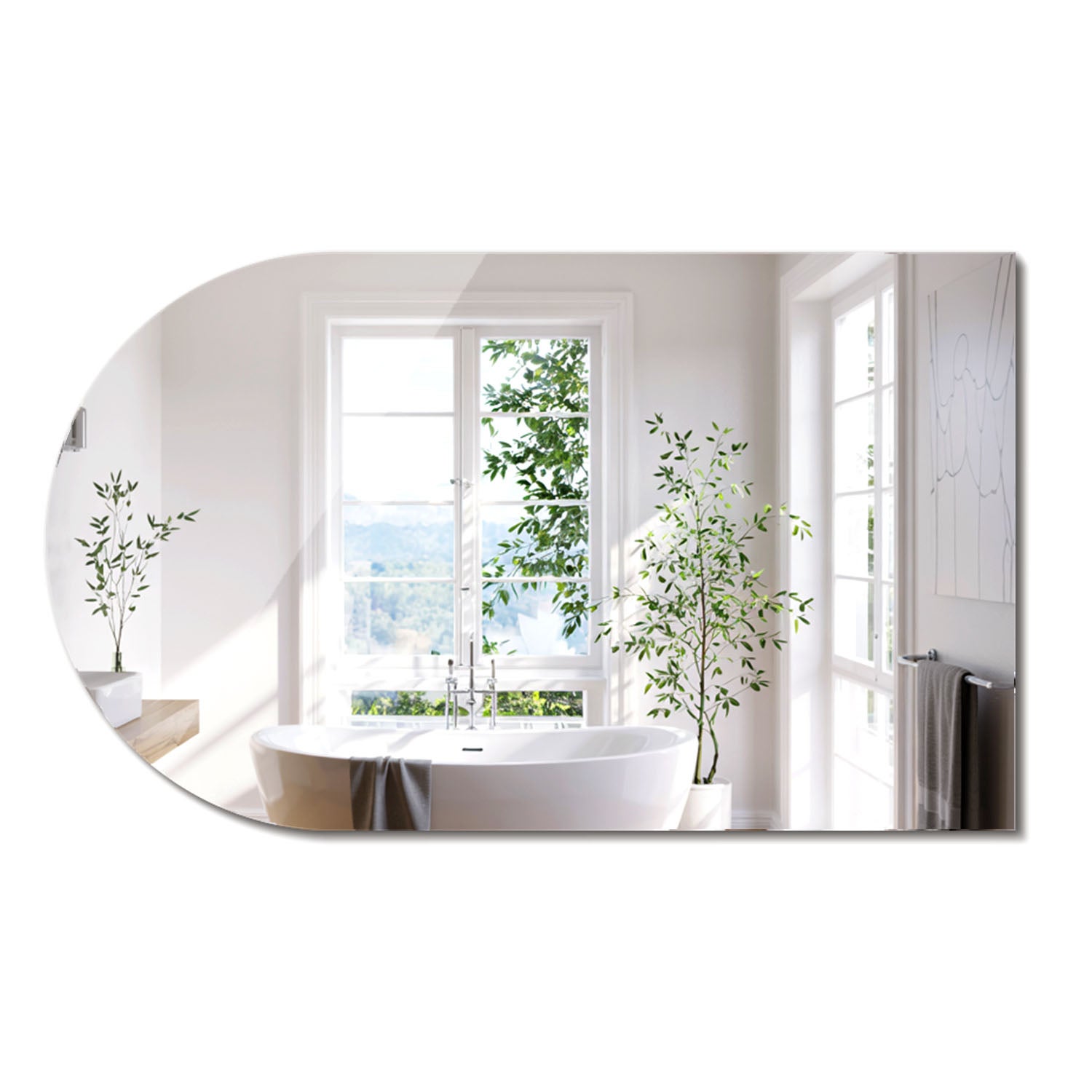 Nowoczesne lustro owalne do łazienki lub sypialni 45 × 80 cm, lustro na ścianę, lustro dekoracyjne do domu, styl minimalistyczny