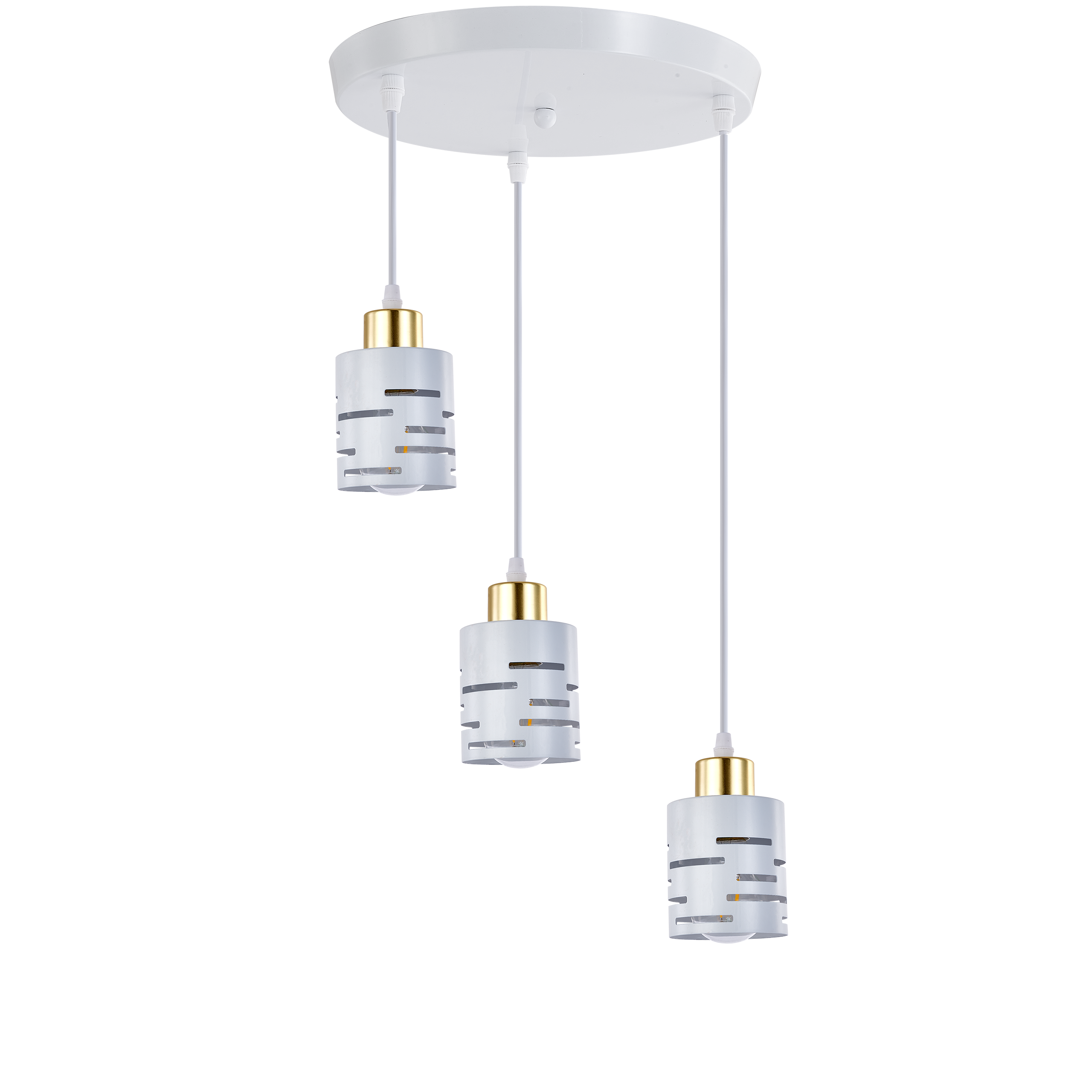 Lampa wisząca sufitowa 3x E27 LED Elen IP20 100cm okrągła biała złota MasterLED
