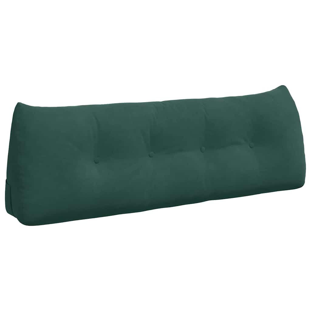 Poduszka na Plecy 50x140 cm Welurowa Ciemnozielona do Salonu na Sofę