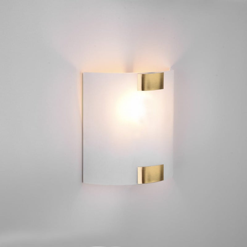 Kinkiet PURA biało-złoty 1xE27x40W szkło wym:20x7,5x7,5cm IP20 Trio