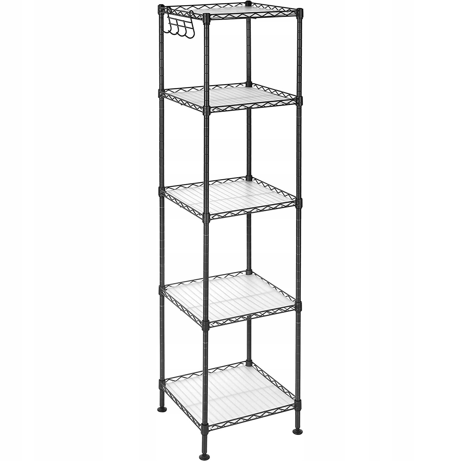 Regał łazienkowy Songmics 30 x 30 x 123,5 cm czarny metalowy