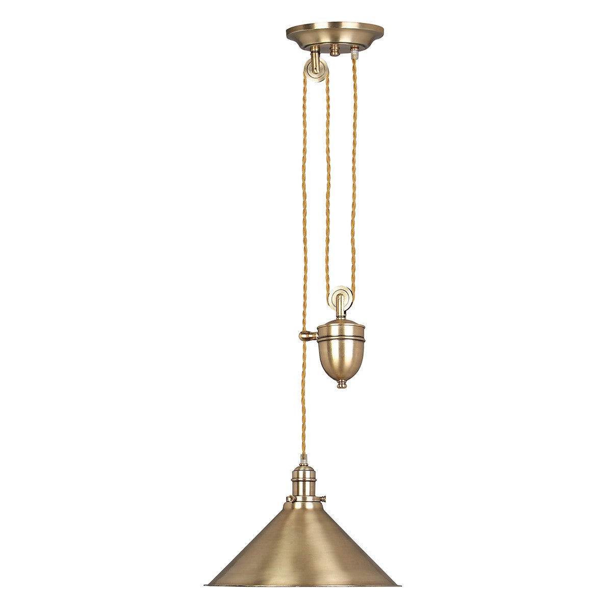 Lampa wisząca industrialna stary mosiądz z regulacją długości Provence Elstead