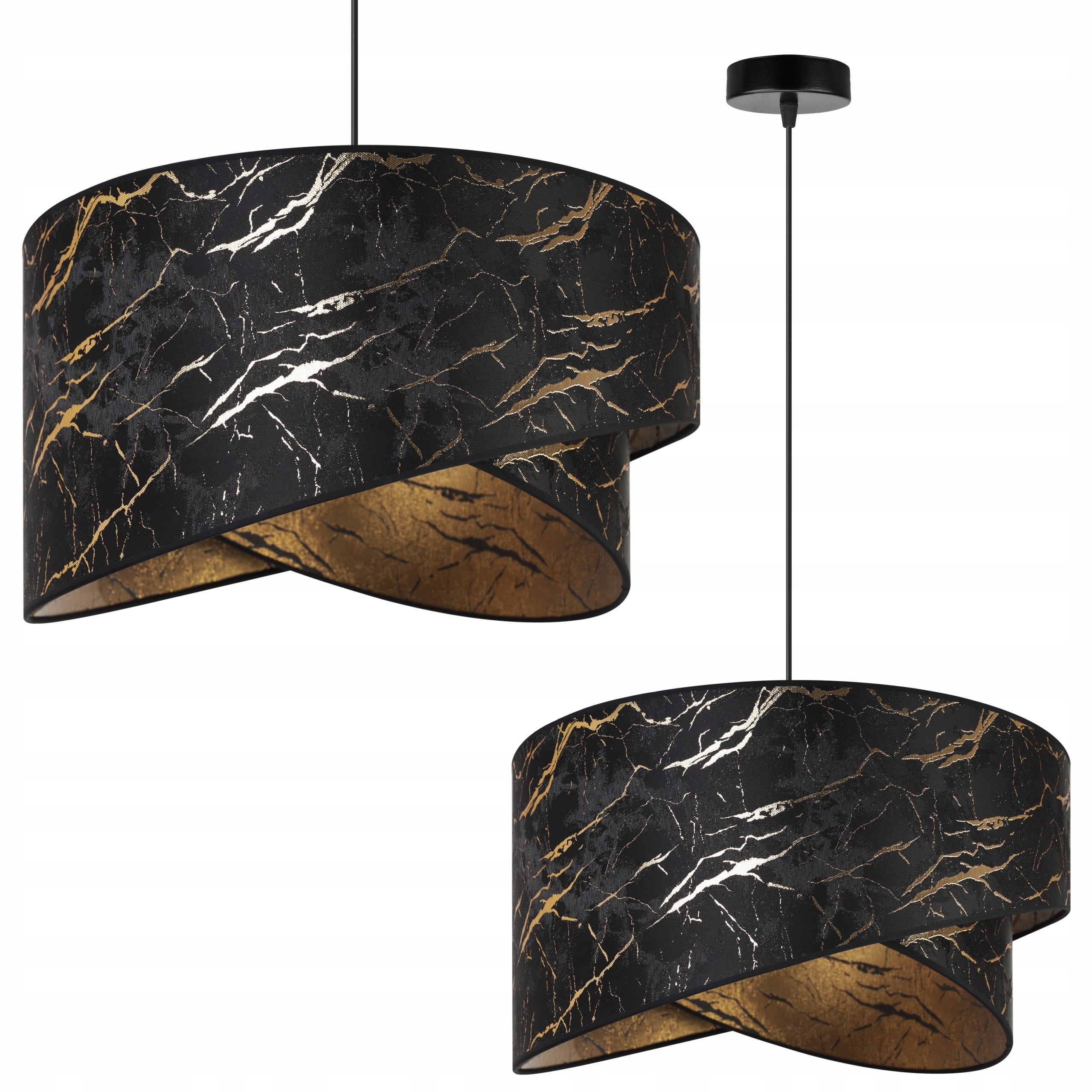 Lampa sufitowa wisząca Light Home LH Werona 1x E27 60W marmur czarny/złoty
