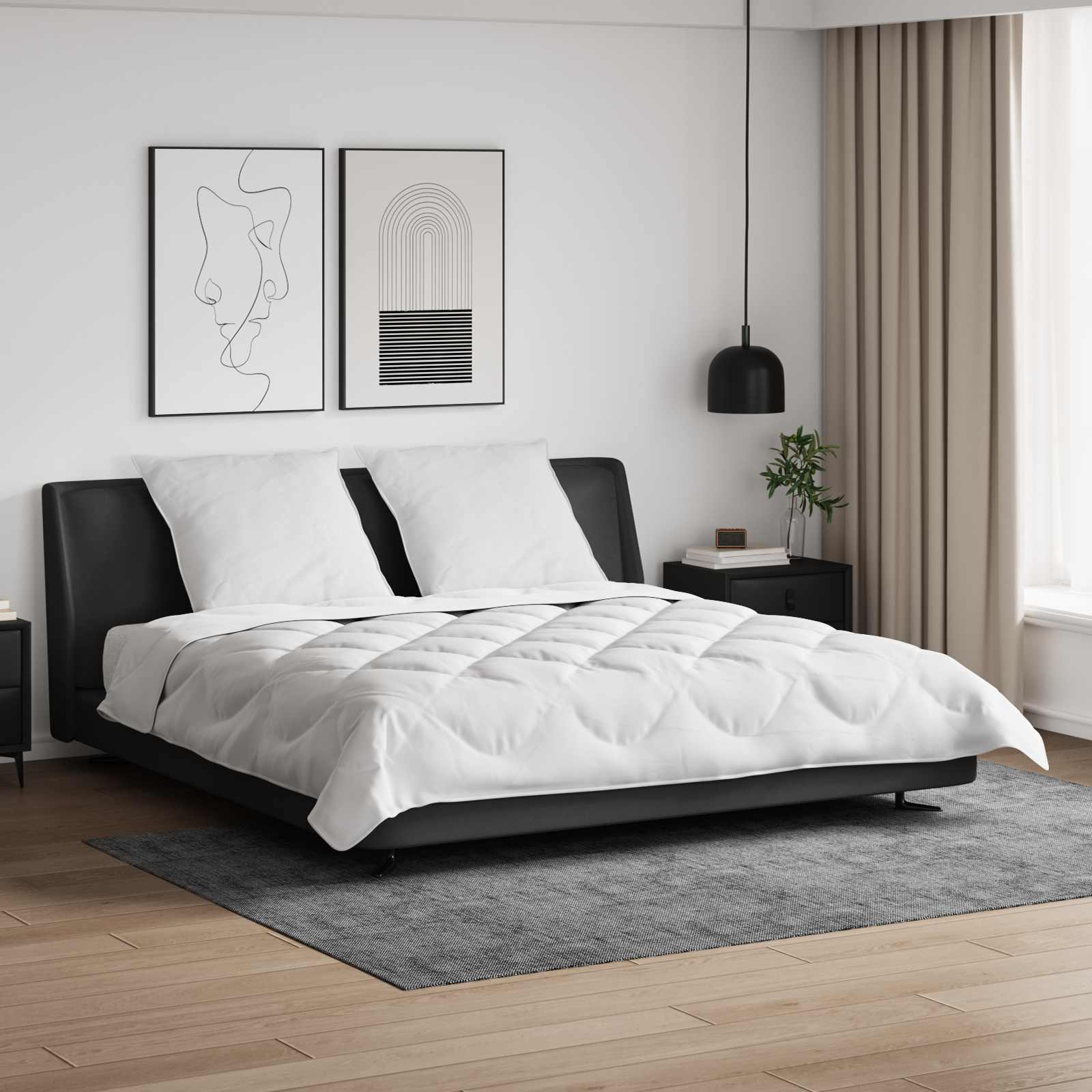 Duvet z poduszkami z poduszką 3 pcs Biały Mikrofibra vidaXL