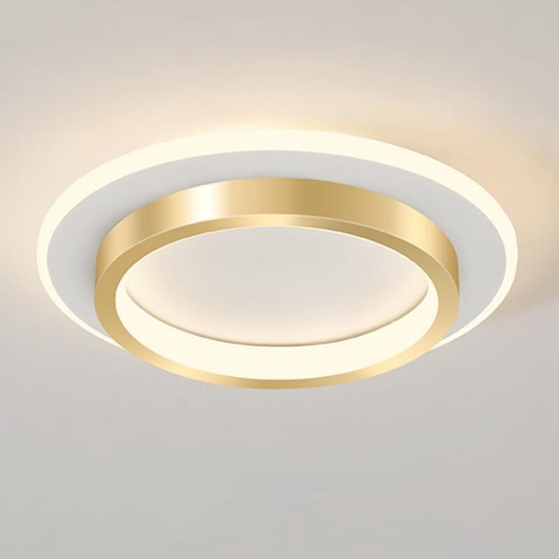 Plafonnier LED moderne, à zmienna intensywność, tricolore, 10 W, wygodne aux couloirs, przystawki, chambres itp., rond, 20cm de diamètre, doré.