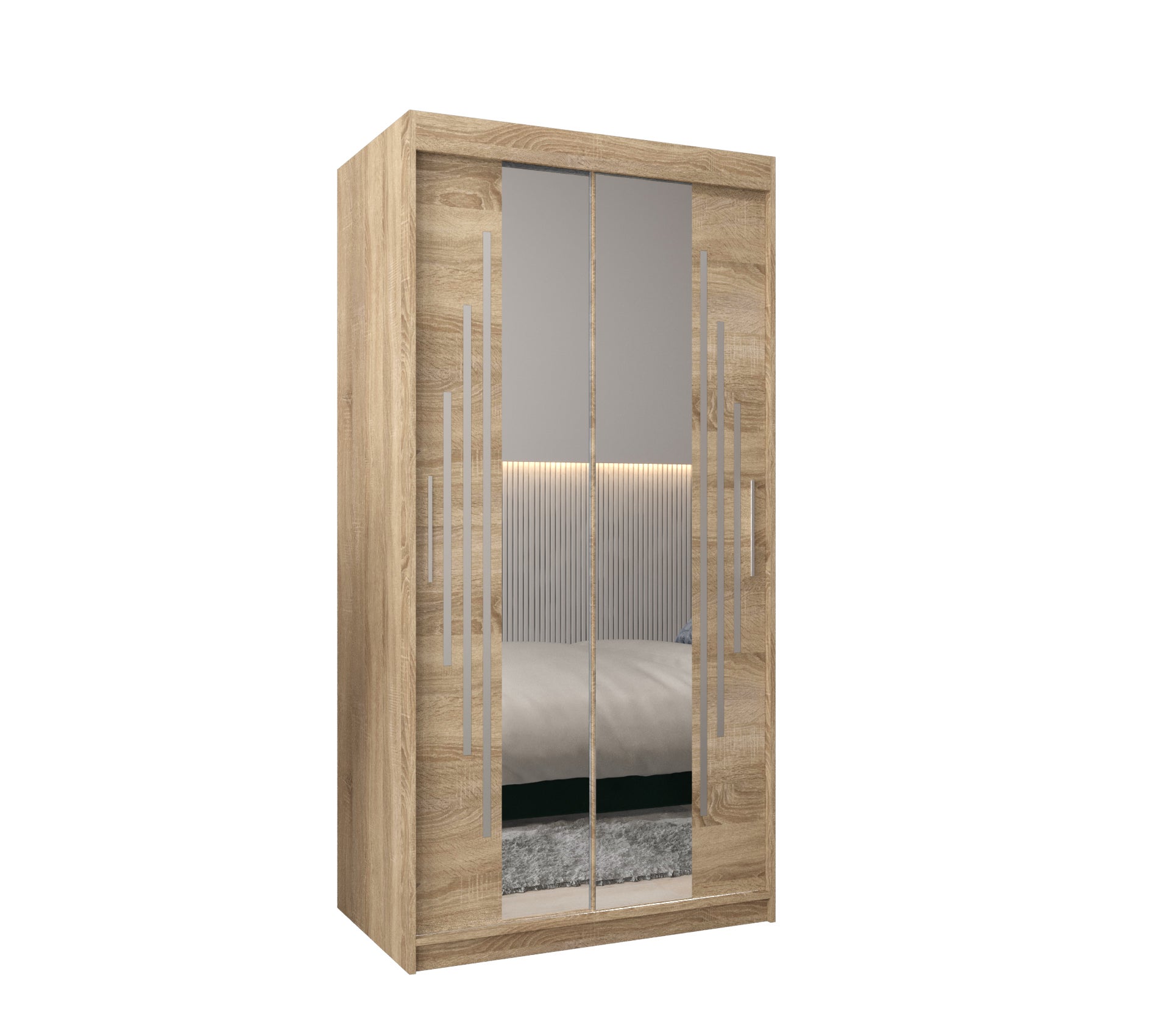 Szafa przesuwna garderoba York 1 100 x 62 x 200 cm Sonoma - Abiks Meble
