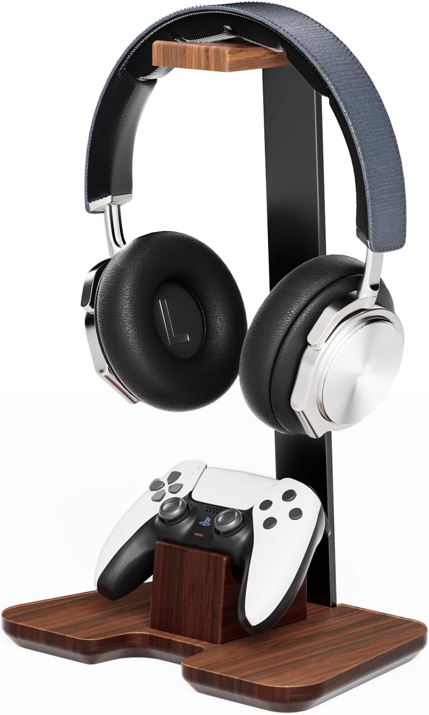Drewniany uchwyt na słuchawki na biurko, uchwyt na gamepad, drewniany zintegrowany uchwyt na słuchawki, stojak do przechowywania