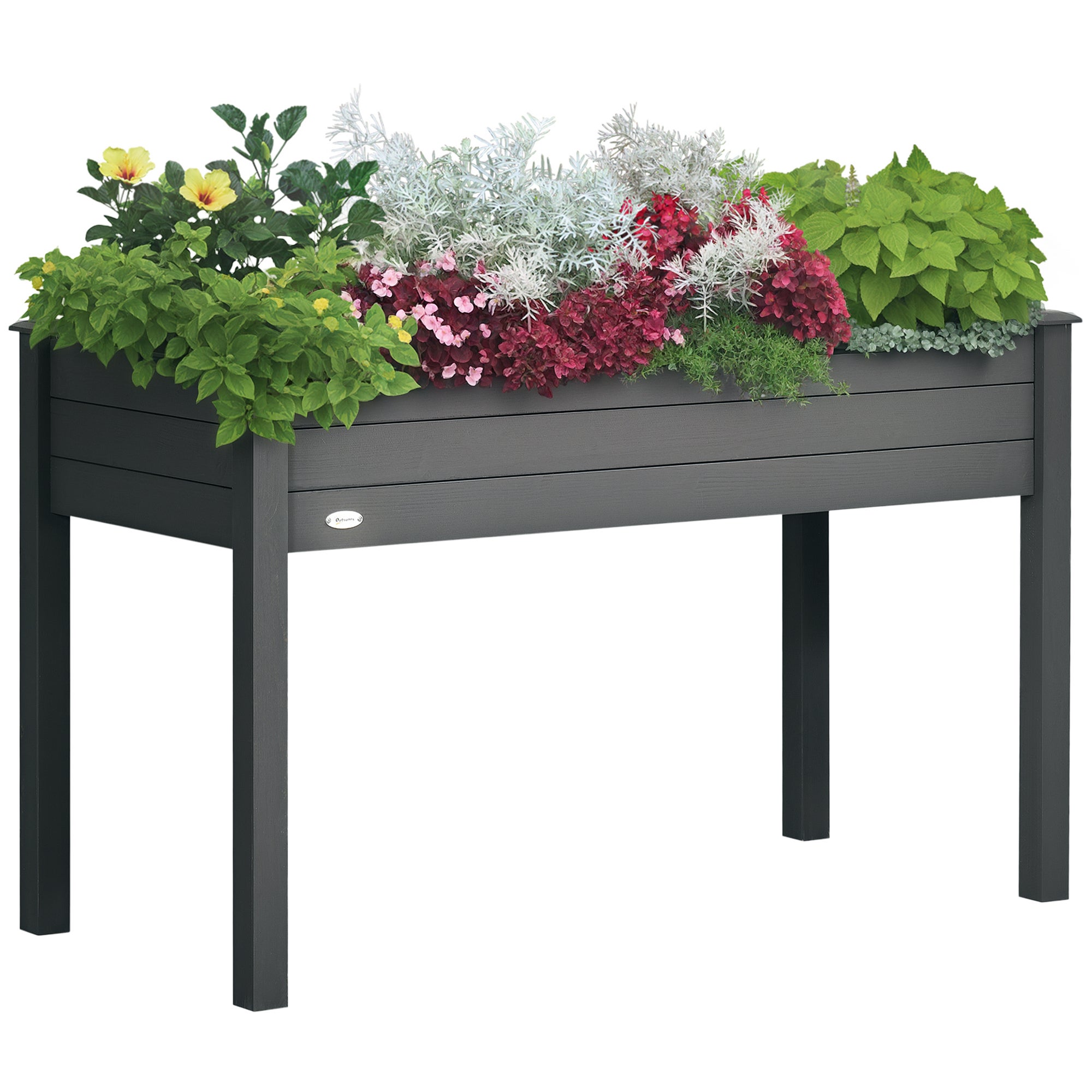 Standing Warzywny Donica 123L x 57W x 76H cm (wymiary) Irrigation Inserts + Drenaż Felt Solidny Spruce Drewno