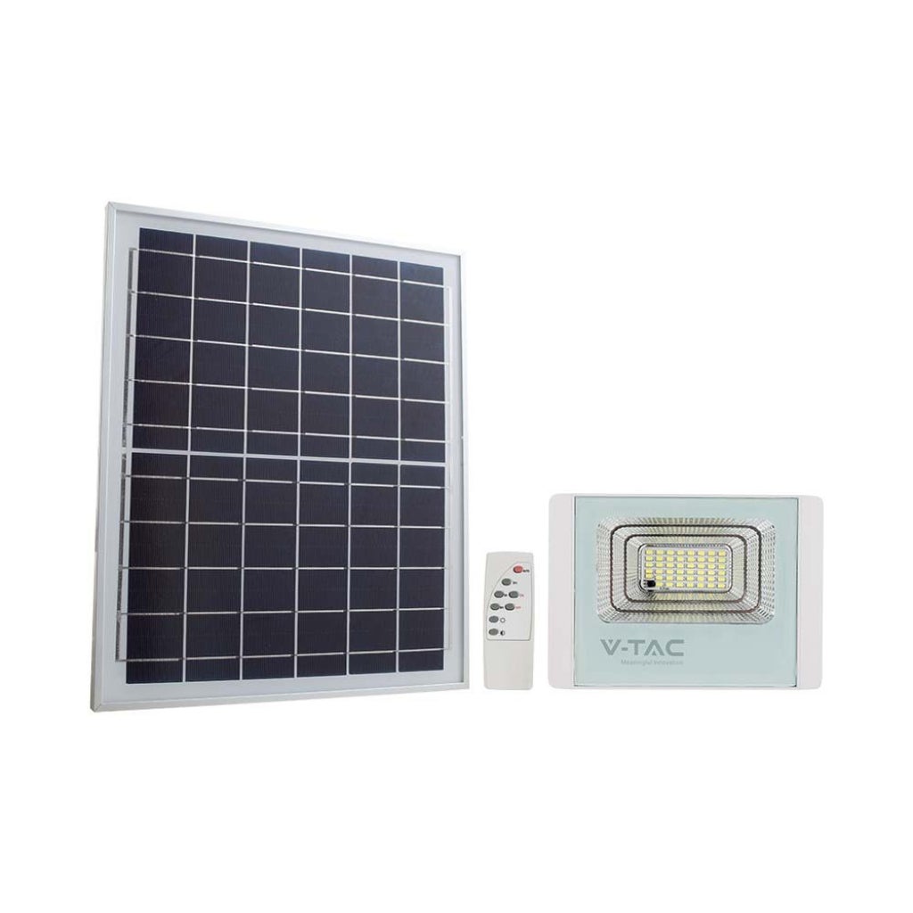 Reflektor LED z pilotem i panelem słonecznym 12 W, barwa biała 4000 K, IP65
