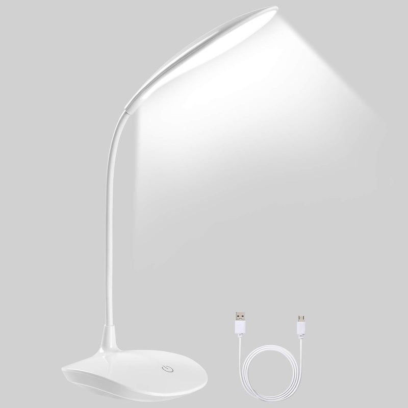 Lampka biurkowa LED, lampka LED USB ładowalna i składana, 1200mAh 3 jasności, elastyczne sterowanie dotykowe, ochrona oczu, lampka biurkowa LED