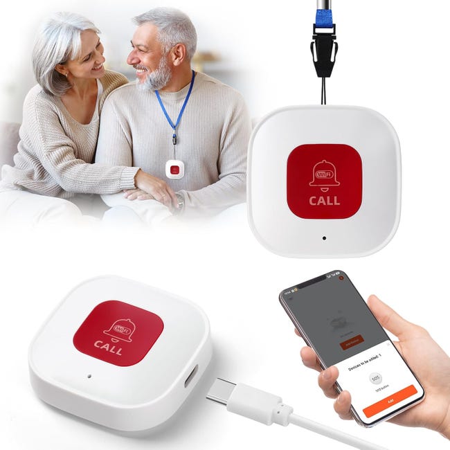 Przycisk alarmowy WiFi SOS dla seniorów, połączony alarm z funkcją połączenia alarmowego, system bezpieczeństwa domowego