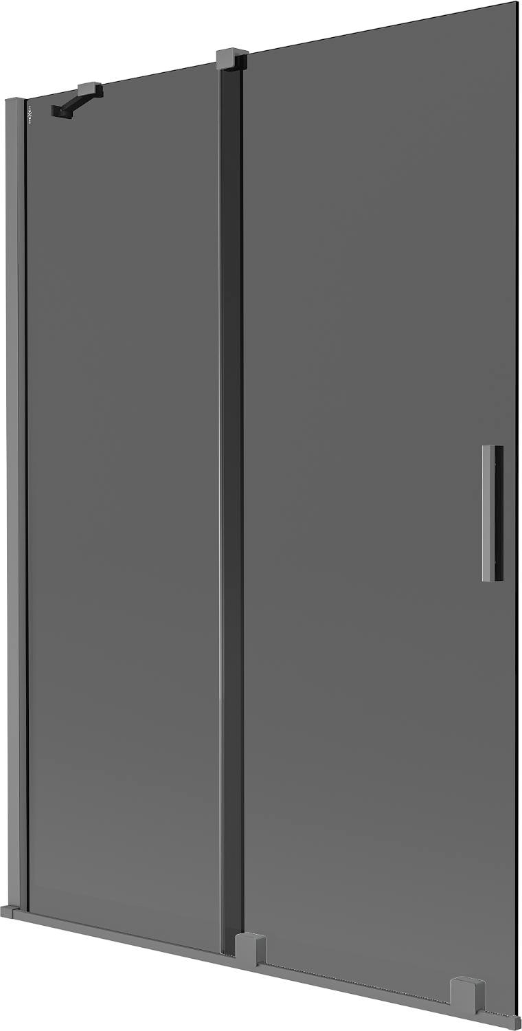 Mexen Velar parawan nawannowy 2-skrzydłowy rozsuwany 120 x 150 cm, grafit, gun metal - 896-120-000-41-95