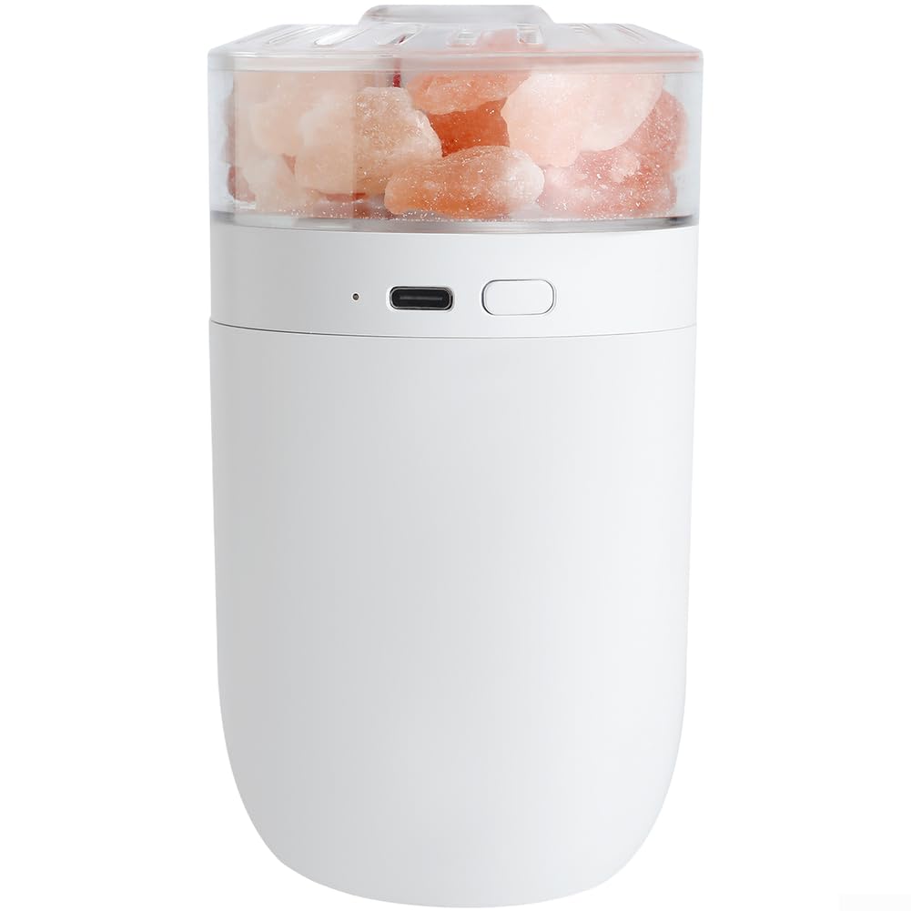 Cichy Nawilżacz 500 ml, Dyfuzor Aromaterapii Kamień z Soli, Światło LED 7 Kolorów, USB