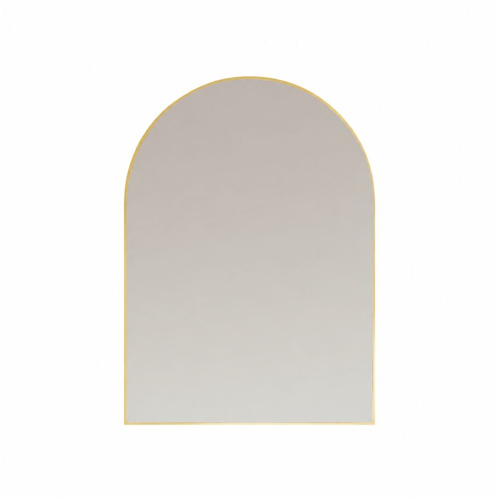Lustro łukowe ARCHE złote 60 × 90 cm w smukłej aluminiowej ramie
