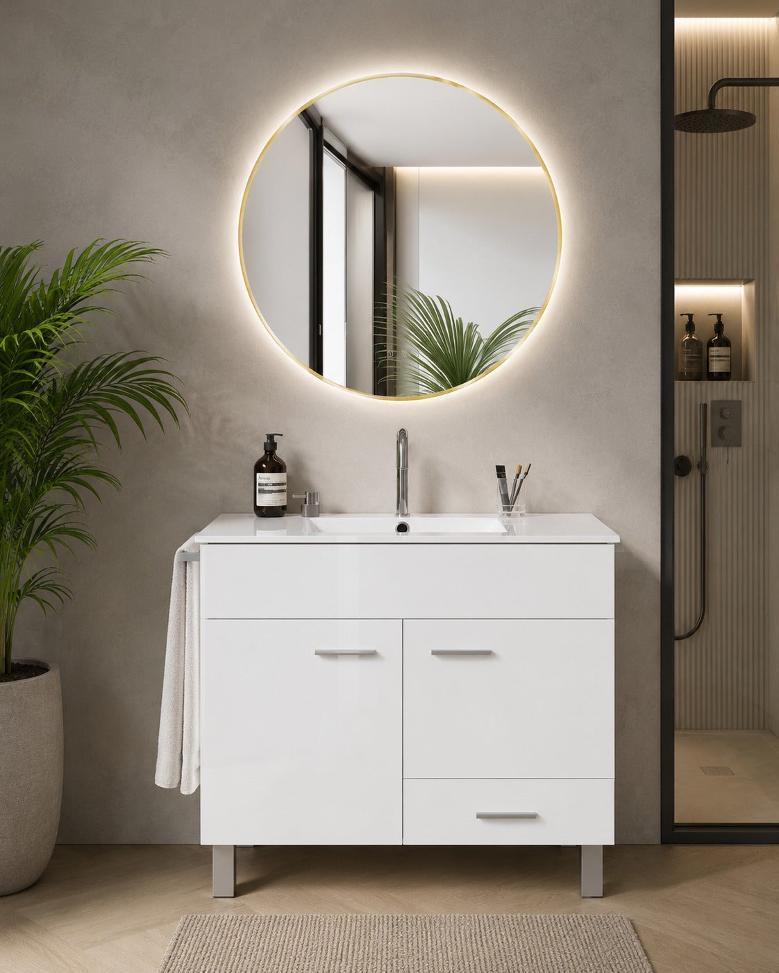 Szafka łazienkowa z umywalką ORIGENBATH SAMOS bez lustra 60x35 cm biały