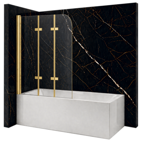 SILLA Parawan nawannowy MARION 3-skrzydłowy uchylny 120x140 cm ruchomy złoty