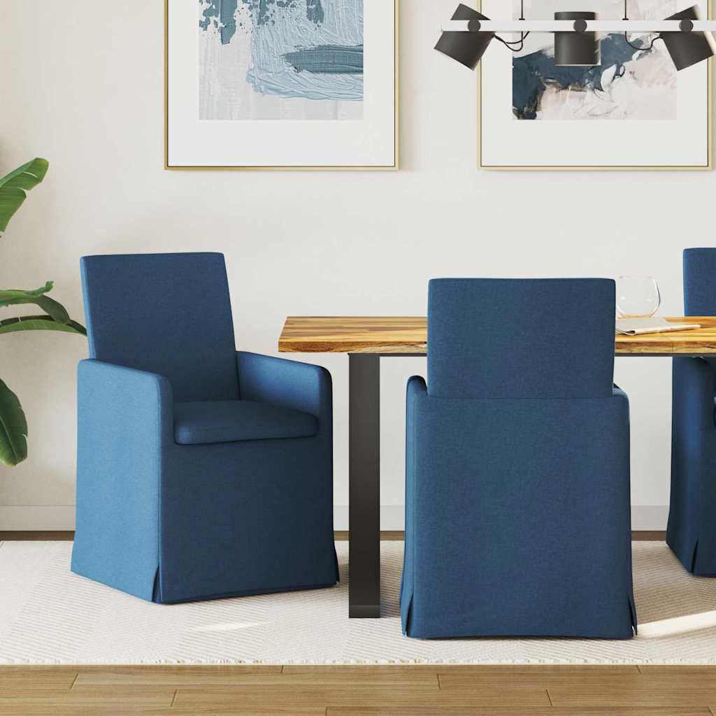 Krzesła jadalne 2 pcs Niebieski 57 x 67 x 95 cm tkanina vidaXL