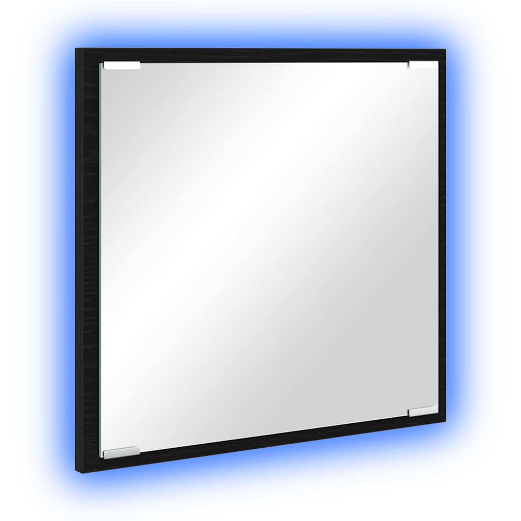 Lustro łazienkowe LED Czarny Dąb 40 x 37 x 8.5 cm