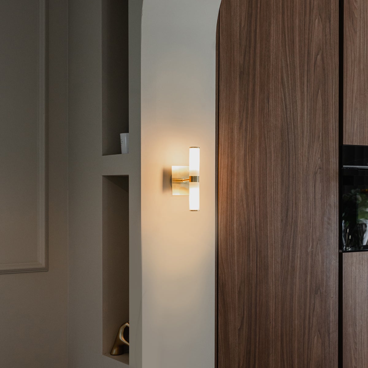 Qazqa nowoczesny lampa ścienna IP44 - Bath - złoty/mosiężny, żarówkami LED 2.5 w zestawie, g9, 2700k - 6500k, ściemnialny, z 2