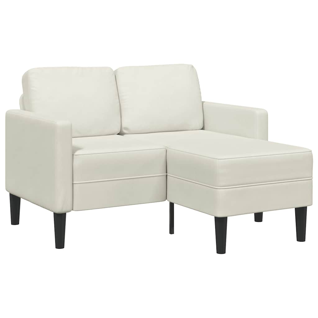 Sofa 2-osobowa z leżanką w kształcie litery L Kremowa 125 cm
