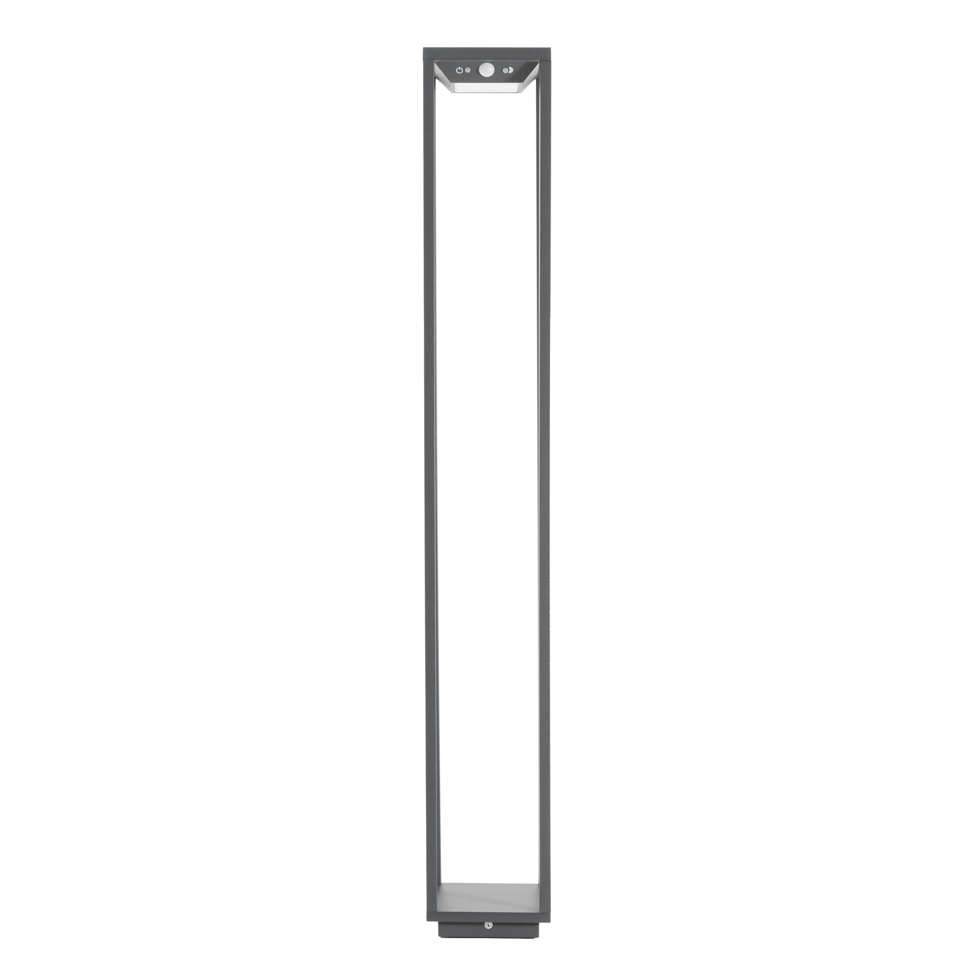 Ciemnoszara lampa solarna do domu, 100 cm, 2,2 W, zasilana bateryjnie, IP54, szafran
