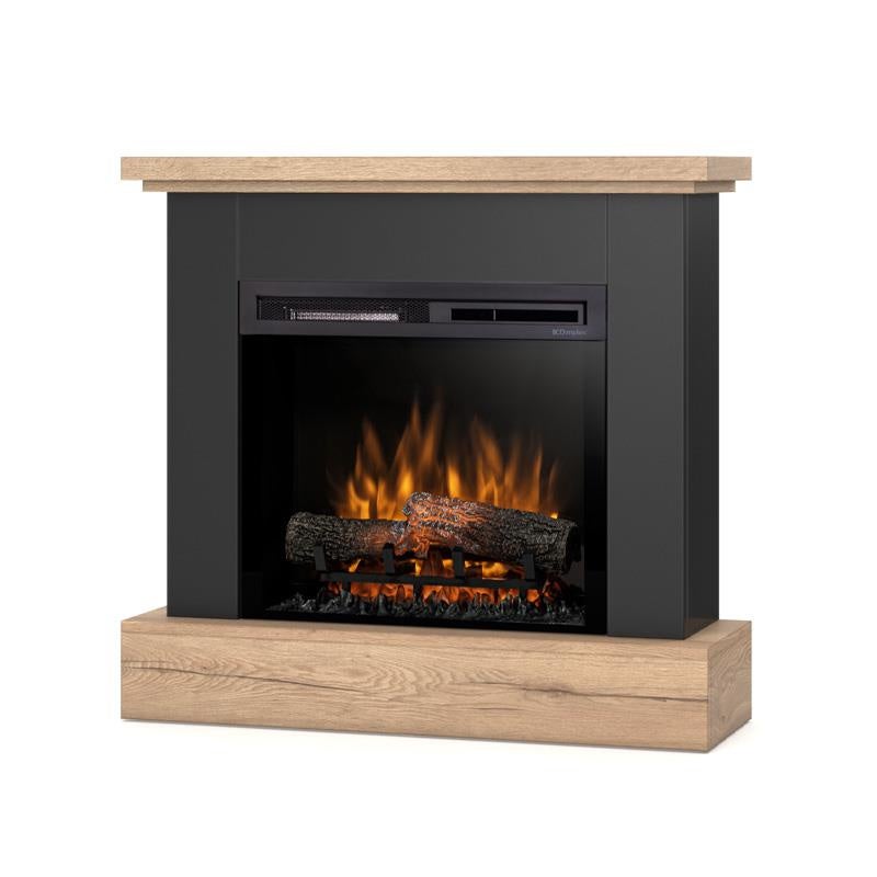 Kominek elektryczny 23" XHD 1400W z funkcją grzania LED czarny jasny dąb Warmtec Jukon
