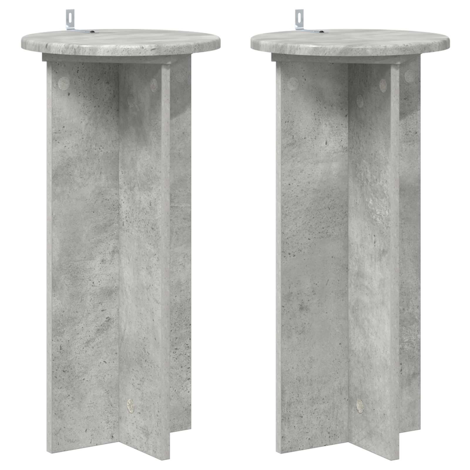 2x Stojak na Rośliny Szarość Betonu 29,5 cm do Salonu