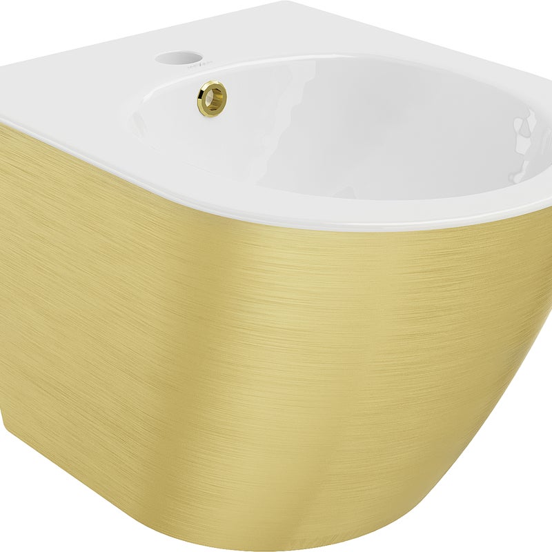 Mexen Lena bidet wiszący, biały/złoty wzór linie - 35224807